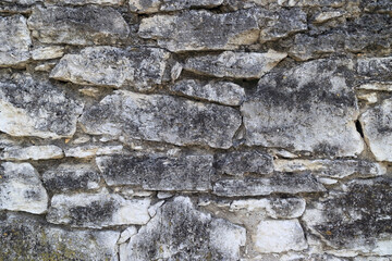 A Close-Up Texture Featuring An Old Stone Wall.
