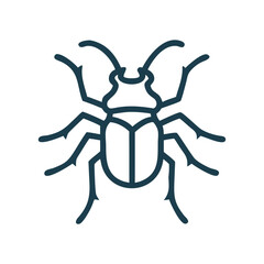 Long Horned Beetle Minimalist Vector Illustration