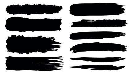 set of grunge brush strokes