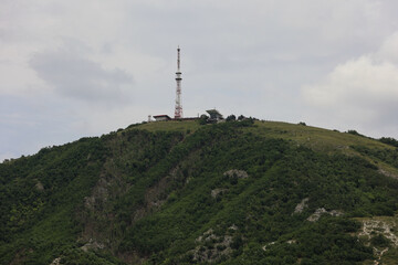 View Of The Tv And Radio Broadcasting Tower On The Summit Of Mount Mashuk Overlooking Pyatigorsk,...