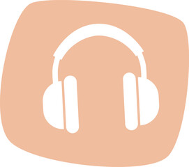 Headphones mobile interface widget vector illustration