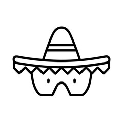 mexican sombrero isolated on white