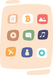 Mobile interface widget vector illustration