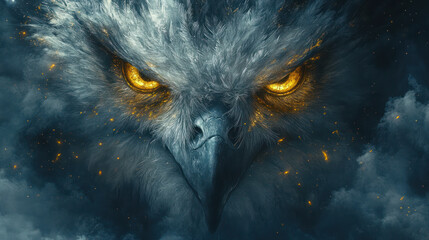 Powerful bird of prey close up