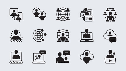 Communication and Networking Icons – Digital Connection Vector Set