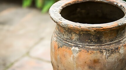 Obraz premium Aged Terracotta Pot Outdoor Garden Decor