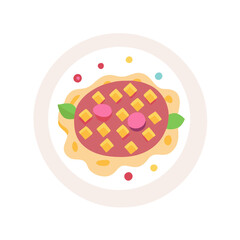 Whimsical Pasta Plate Illustration: Fresh Flavors and Fun