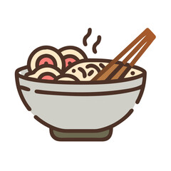Bowl of ramen with chopsticks on black background