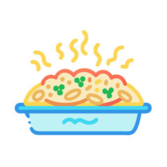 Steaming Casserole Dish of Comfort Food Illustration