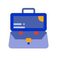 Opened Briefcase with Colorful Design  