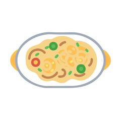 Cartoon Image of a Tasty Pasta Dish in Bowl