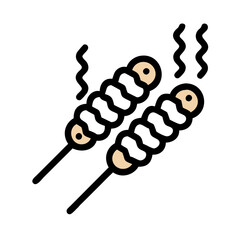 Abstract beige dots in rotational symmetry on black background