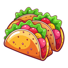 Three Delicious Tacos with Lettuce and Colorful Toppings