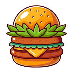 Colorful and fun vector illustration of a hamburger