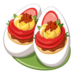 Deviled Eggs Illustration: Classic Appetizer with a Modern Twist
