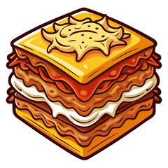 Delicious Lasagna Square Dish with layers of sauce