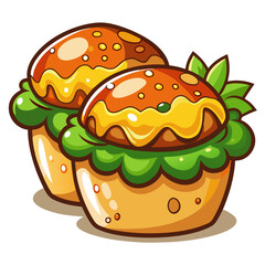 Cartoon Burger Food Illustration for Kids' Design Project