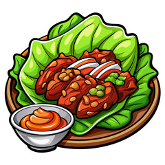 Delicious Korean Spicy Chicken Lettuce Wraps with Gochujang