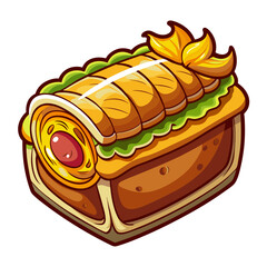 Cartoon sandwich icon with a cute vector design