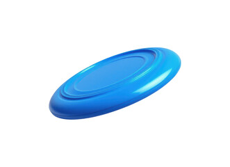 Professional Blue Plastic Flying Disc with Aerodynamic Design and Smooth Curved Edges for Ultimate Sport Performance Isolated on Transparent and White Background