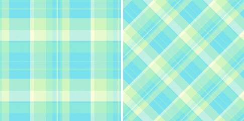 Pastel plaid patterns Two seamless textures in soft blue and lime green.  Perfect for textile design, website backgrounds, or crafting projects.
