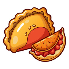 Sweet Cartoon Hand Pie With Strawberry Filling Illustration