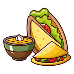 Taco, Quesadilla, and Sauce: A Delicious Mexican Trio