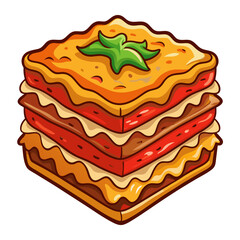Delicious Lasagna Icon: Italian Comfort Food Vector Illustration