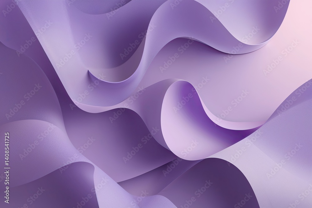 Poster soft gradient lilac background with abstract looping lines design