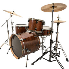 Drum Kit: Mahogany Finish, Studio Quality isolated on transparent background