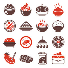 Stylized Food and Drink Vector Icon Collection Design