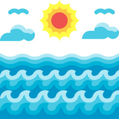 ocean illustration on a white background     