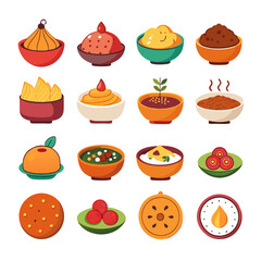 Collection of vibrant global desserts and sweets vector art