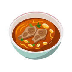 Delicious Massaman Curry Illustration with Beef and Peanuts