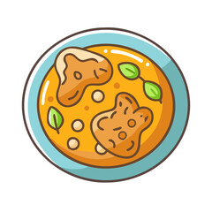 Cartoon illustration of a bowl of delicious curry
