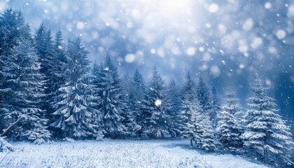 Winter nature scenery Heavy snowfall as an background