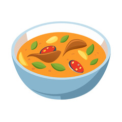 Delicious Tom Yum soup bowl, traditional Thai cuisine