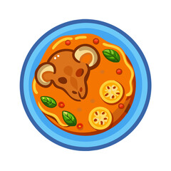 Cartoon Koala Bear Soup Bowl Meal Illustration