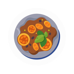 Bowl of butternut squash soup with basil garnish