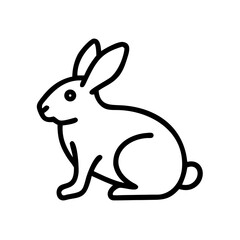 Fototapeta premium Cute rabbit outline sitting against a white background 