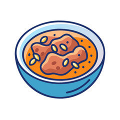Delicious butter chicken curry in a bowl cartoon vector