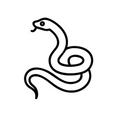 Fototapeta premium Snake outline illustration on white background 