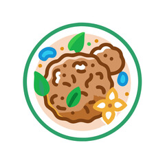 Chicken stew with vegetables in a green bowl