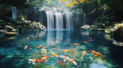 Peaceful waterfall scene