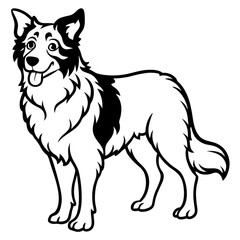 Minimal Australian Cattle Dog Vector Illustration on White Background