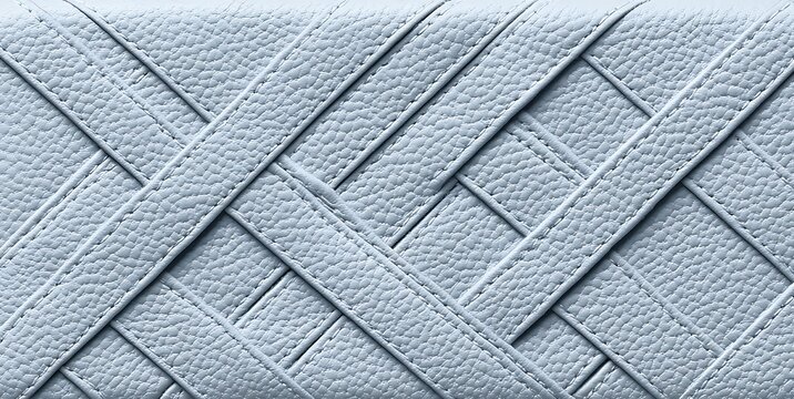 Intricate leather weave with subtle texture in a light pastel blue tone