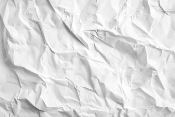 Fototapeta premium Crinkled white paper texture. Wrinkled paper background. Intricate folds and creases. Neutral color backdrop. Abstract pattern