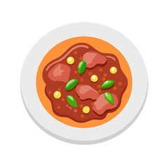 Beef Stew with Vegetables in a White Bowl