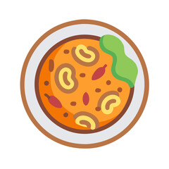 Warm and inviting vector illustration of a bean dish