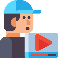 reaction video illustration on a white background     
